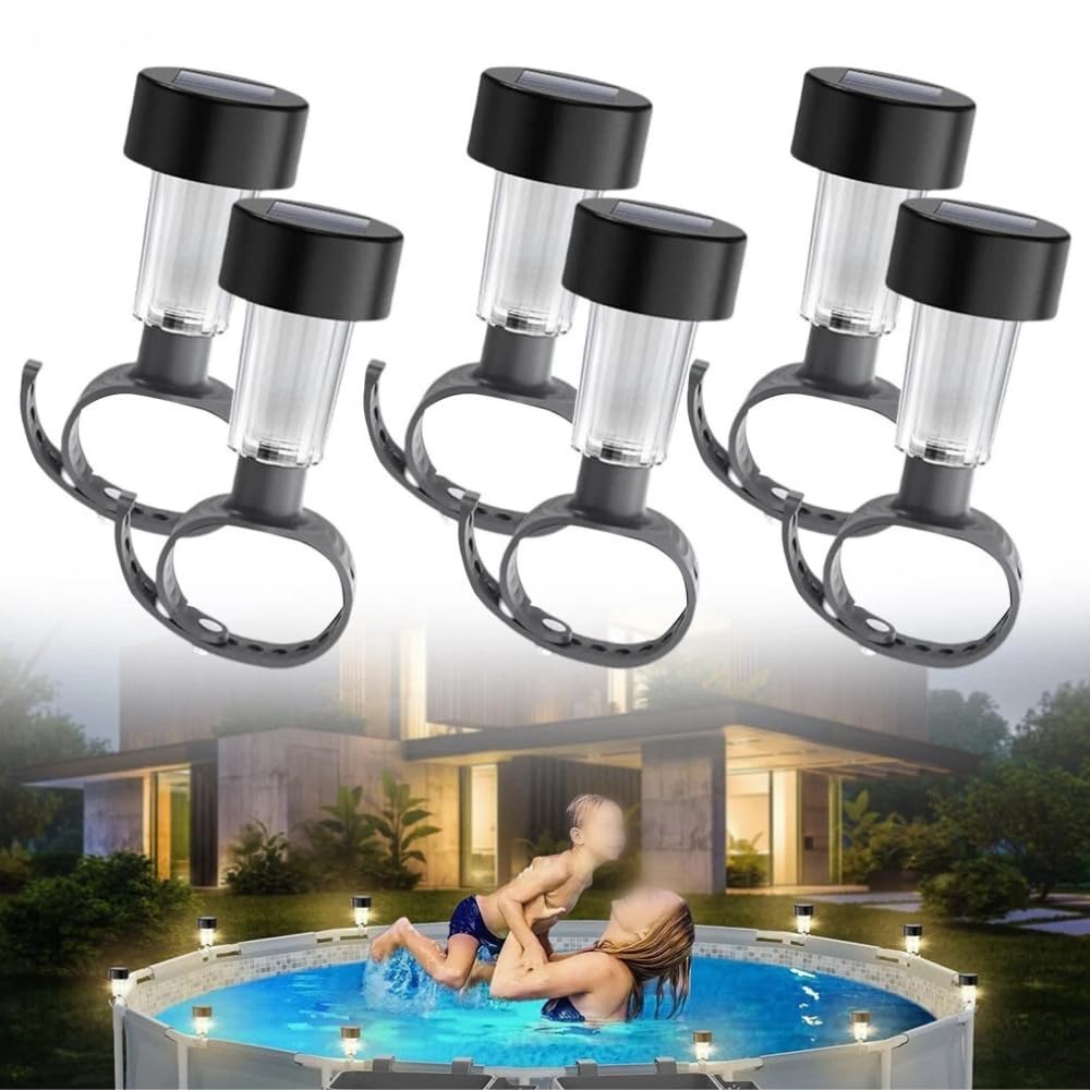 Solar Pool Light, Floating Waterproof LED Lights for Pool, Hot Tub, Aquarium, Garden & Wedding Decor, Solar Rechargeable Night Lights with Auto On/Off, Outdoor Use, No Wiring- 12 pcs