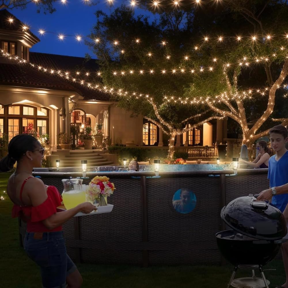Solar Pool Light, Floating Waterproof LED Lights for Pool, Hot Tub, Aquarium, Garden & Wedding Decor, Solar Rechargeable Night Lights with Auto On/Off, Outdoor Use, No Wiring- 12 pcs